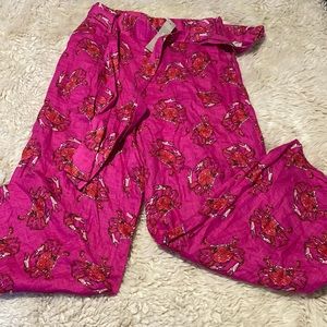 Pink Patterned Wide Leg Trouser